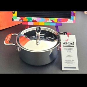 New ALL-CLAD Stainless Steel 0.5 or 1/2 Quart Cocotte Mini Pot with Lid